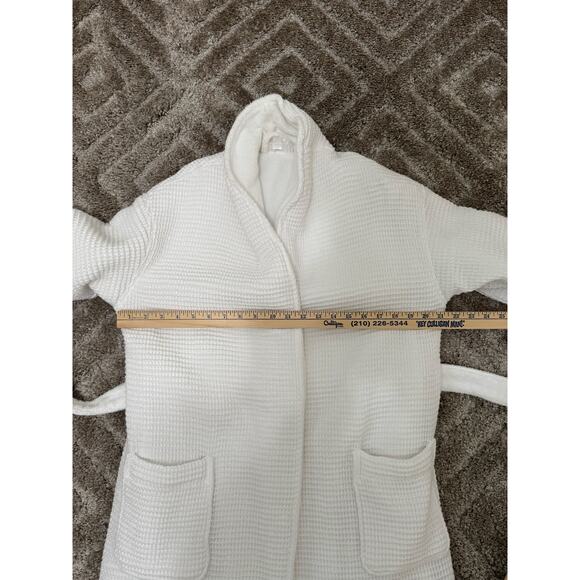 Hotel Collection Cotton Waffle Textured Bath Robe White Small - Picture 10 of 11